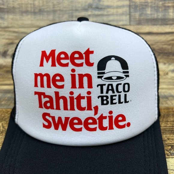 Taco Bell Mens Trucker Hat Black Snapback Tahiti Sweetie Retro Advertisement Cap - Picture 3 of 8
